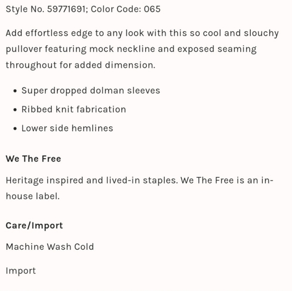 NWT We The Free People Moon Daisy Pullover Top in Starshine Small - Picture 13 of 13